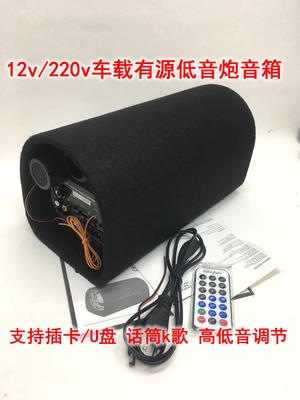 12v 220v车载低音炮插卡收音播放机 k歌音箱音响