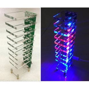 水晶声控音乐音频音响频谱灯led闪光灯 音量电平指示灯显示器套件