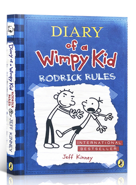 特价清仓】英文原版 Diary of a Wimpy Kid2 Rodrick Rules小屁孩日记罗德里克法则 网络日志式校园趣味爆笑励志漫画儿童文学书籍