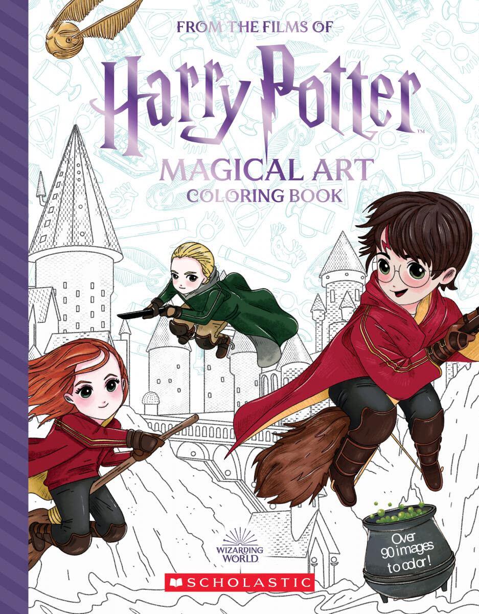 【现货】英文原版 哈利波特魔法艺术涂色书harry potter magical art