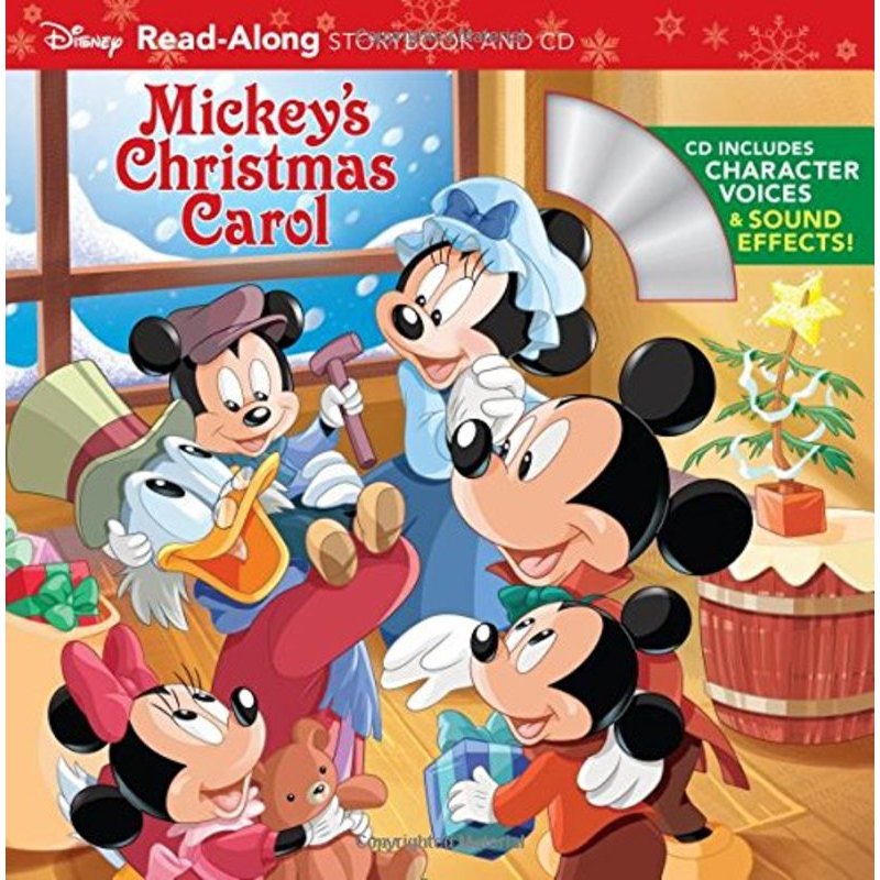 【预售】英文原版 Mickeys Christmas Caro米奇的圣诞颂歌附CD儿童独立阅读故事绘本睡前故事儿童书籍