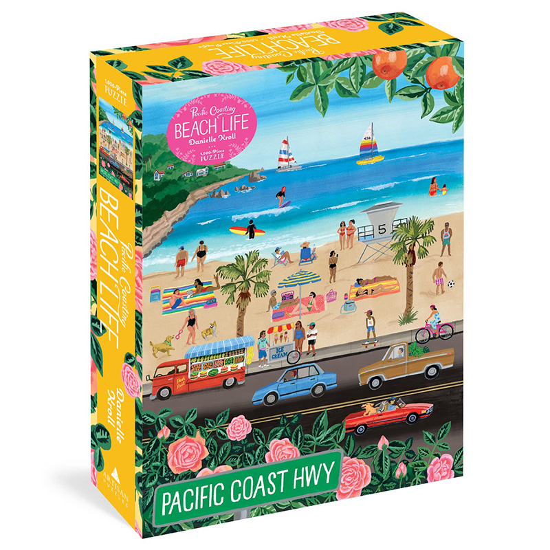 【预售】英文原版 Pacific Coasting: Beach Life 1000-Piece Puzzle海滩生活 1000片拼图 Danielle Kroll休闲益智拼图游戏书籍-封面