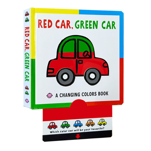 【现货】英文原版 Red Car Green Car 幼儿颜色启蒙认知抽拉操作纸板书交通工具系列单词学习书儿童书籍