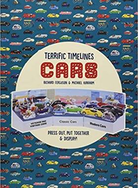 英文原版 Terrific Timelines Cars时间线系列汽车史 含卡片拼插展示架儿童科普启蒙亲子互动手工书儿童书籍