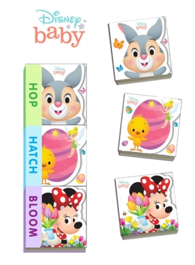 【特价清仓】英文原版 Disney Baby Hop Hatch Bloom 3册迪士尼宝贝 哈奇 布鲁姆 全彩纸板书 幼儿早教启蒙英语益智儿童绘本书籍