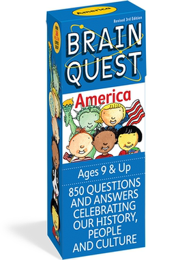 【特价清仓】英文原版 Brain Quest America 卡片书 认识美国 9岁以上 认知智力开发主题卡片书美国学前全科练习获奖系列书籍