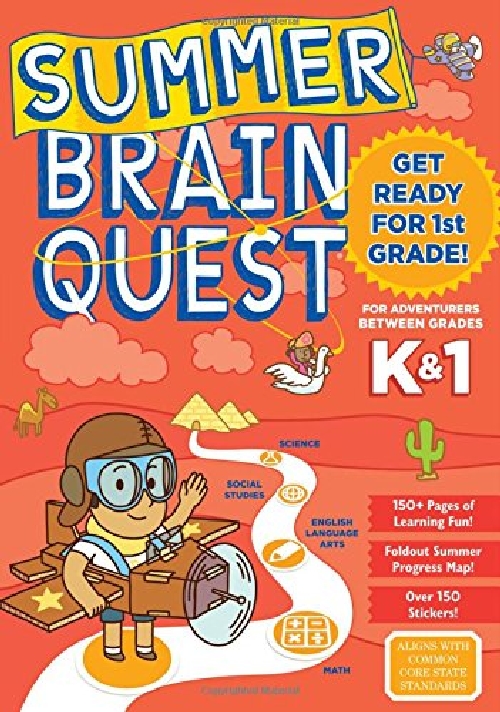 【特价清仓】英文原版 Summer Brain Quest Between Grades K 1 暑假练习册幼儿园1年级复习资料系列书籍