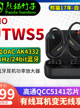 熊猫竹子  FiiO/飞傲UTWS5 2025真无线蓝牙耳机aptX  MMCX耳挂