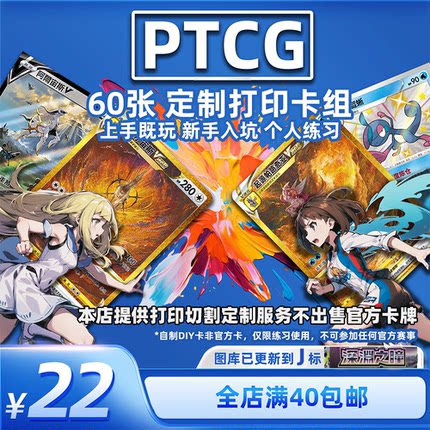PTCG代卡 宝可梦对战卡组 自制手工DIY卡牌 60张自定义