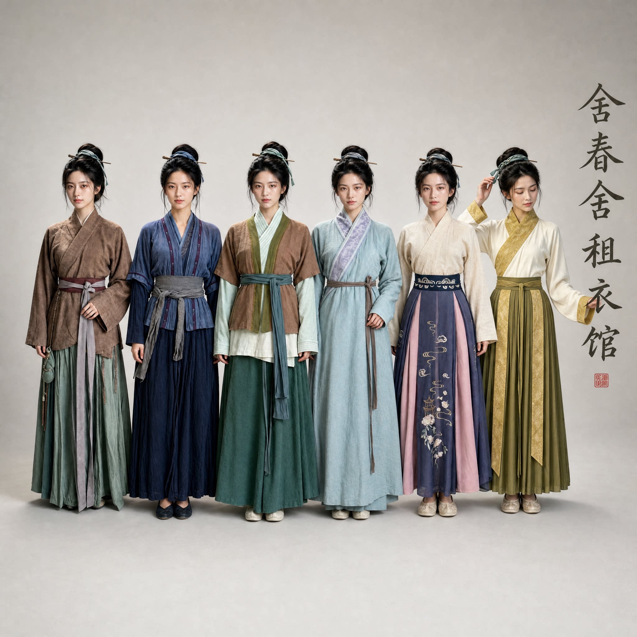 舍春舍租衣馆宋代平民女子汉服出租古风群演丫鬟农妇百姓古装租赁
