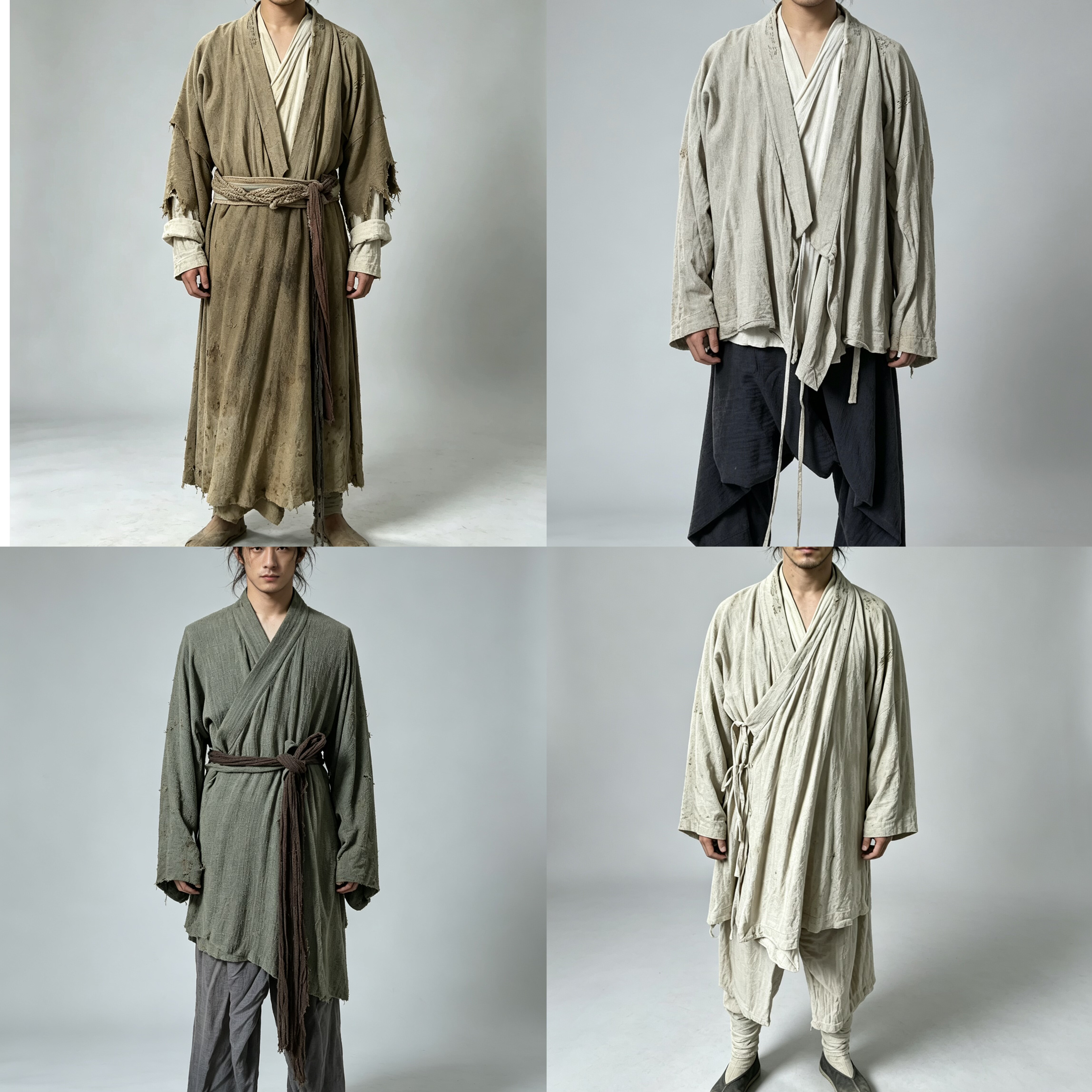 大话西游同款乞丐侠服 粗麻破旧汉服