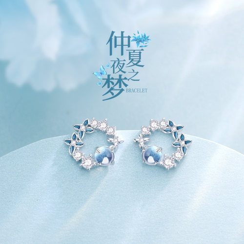 仲夏夜之梦/925纯银/花环耳钉