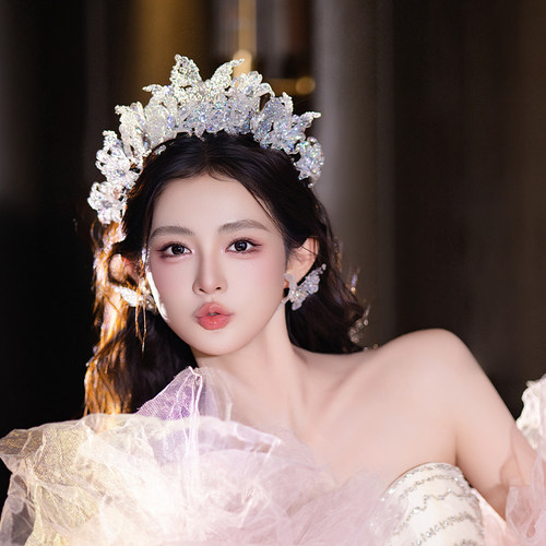 新娘仙美蝴蝶发箍头饰灵动感公主新款婚纱婚礼跟妆生日拍照配饰品