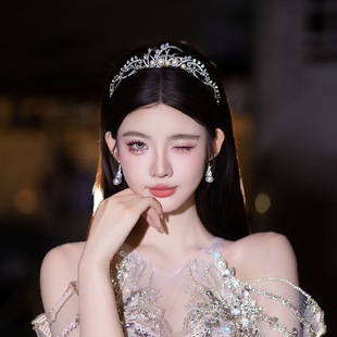 新娘皇冠头饰婚纱礼服满钻珍珠气质优雅小冠韩系结婚高级感发饰品