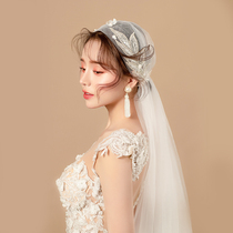 Mengyao bride super immortal Han series sweet handmade bright film head dress three-dimensional flower fairy beautiful wedding dress photo accessories