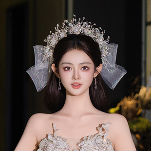 韩系新款减龄新娘头饰森系灵动蝴蝶发箍皇冠婚纱礼服晚宴造型配饰