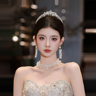 韩系新娘头饰婚纱公主生日成人礼甜美减龄百搭皓石珍珠精致小皇冠