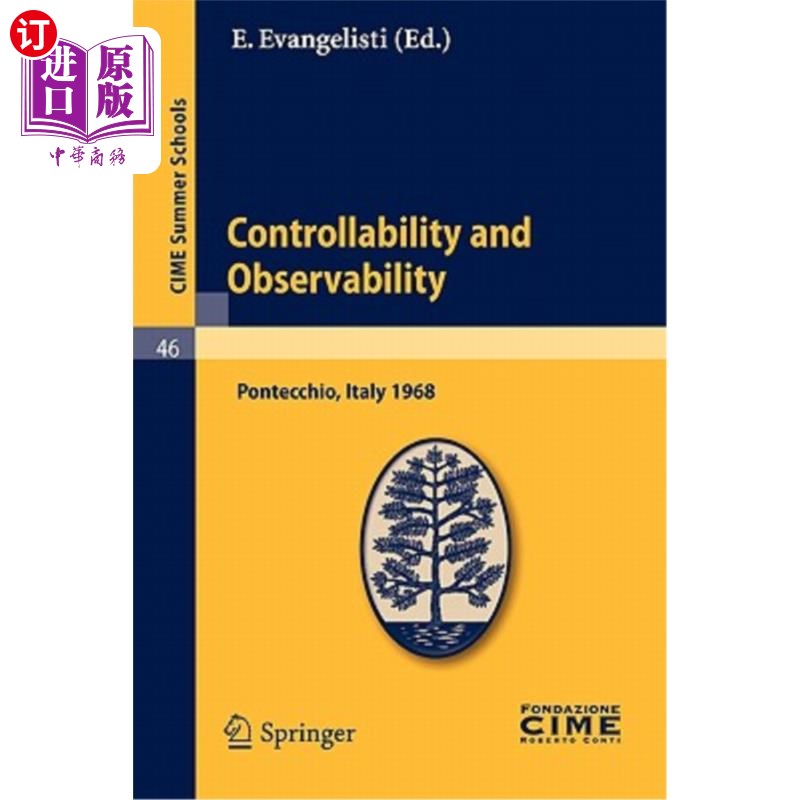 海外直订Controllability and Observability: Lectures Given at a Summer School of the Cent 可控性和可观测性：在Ponte