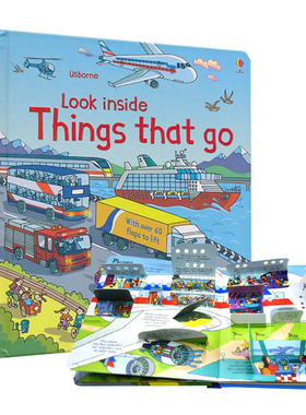 【中商原版】看里面低幼系列 揭秘交通工具 英文原版Look Inside Things That Go造物原理 科普纸板翻翻书 介绍车辆结构和功?