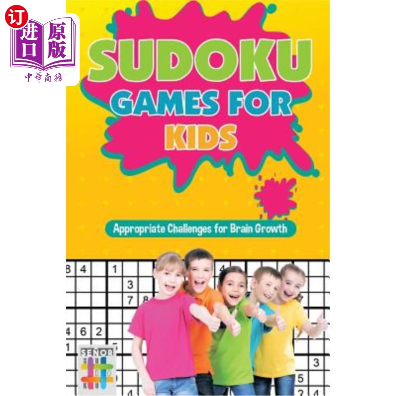 海外直订Sudoku Games for Kids Appropriate Challenges for Brain Growth 儿童数独游戏适合大脑发育的挑战