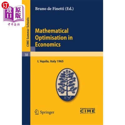 海外直订Mathematical Optimisation in Economics 经济学中的数学优化