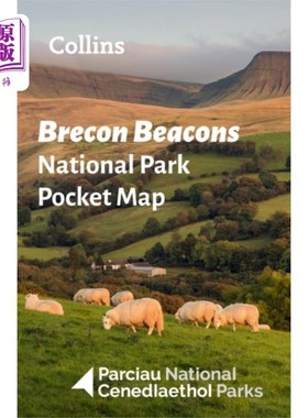 海外直订Brecon Beacons National Park Pocket Map 布雷肯灯塔国家公园袖珍地图