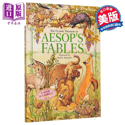 伊索寓言 精装彩图版 The Classic Treasury of Aesop s Fables 英文原版 Aesop 世界经典名著 大师经典文学【中商原版】