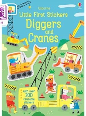 海外直订Little First Stickers Diggers and Cranes 小第一贴纸挖掘机和起重机