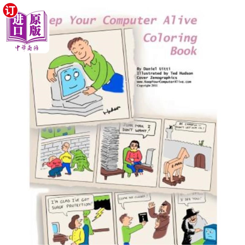 海外直订Keep Your Computer Alive - Coloring Book 让你的电脑保持活力-配色手册