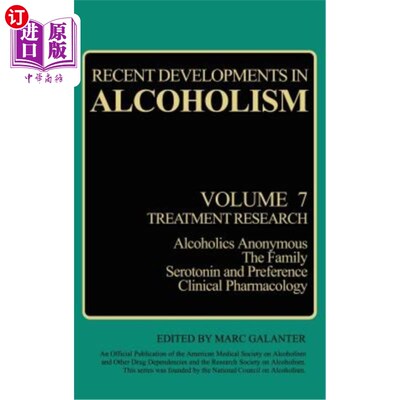 海外直订医药图书Recent Developments in Alcoholism: Treatment Research 酒精中毒的新进展：治疗研究