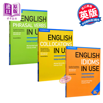 预售 【中商原版】英语在用剑桥中级语法3册套装 惯用搭配+短语动词+英语习语 英文原版 English in Use 英语自学书籍 学习教材