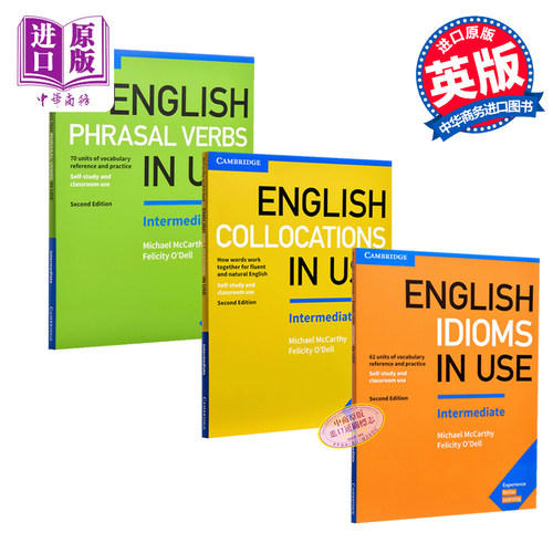 【中商原版】英语在用剑桥中级语法3册套装 惯用搭配+短语动词+英语习语 英文原版 English in Use 英语自学书籍 学习教材