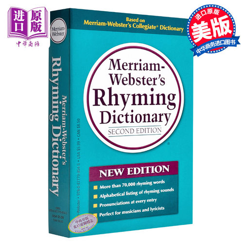 【中商原版】麦林韦氏韵律字典 第二版 英文原版 Merriam-Webster's Rhyming Dictionary