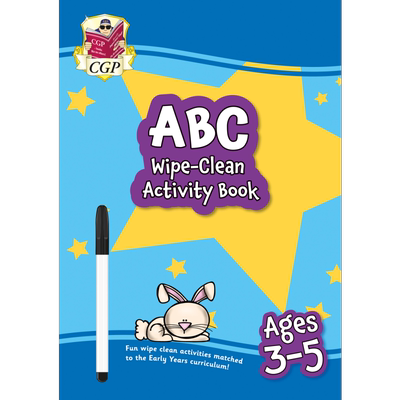 现货 英国原版CGP教辅 New ABC Wipe-Clean Activity Book 新版 3-5岁儿童ABC字母练习 可擦式活动手册（附笔）【中商原版】