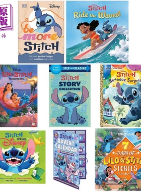 迪士尼Disney Stitch 星际宝贝史迪奇 英文原版 小金书Little Golden Book 图画小说 绘本故事 乘风破浪 盲盒书【中商原版】