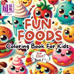 Foods Kids Coloring for 儿童趣味食物着色书 Book 海外直订Fun