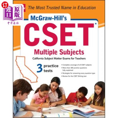 海外直订McGraw-Hill's Cset Multiple Subjects: Strategies + 3 Practice Tests McGraw-Hill的Cset多学科：策略+3个实践测