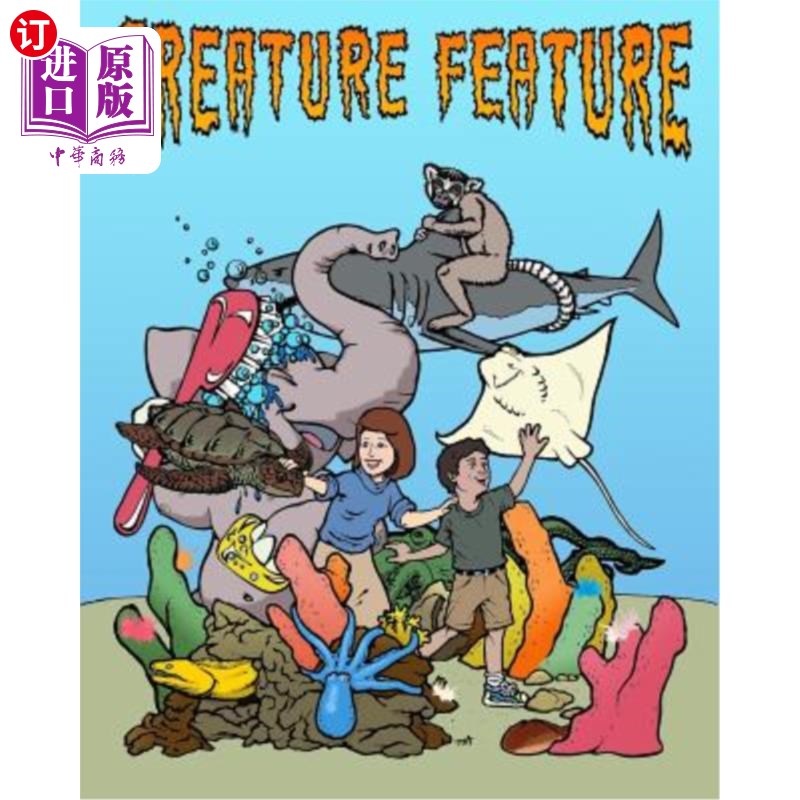 海外直订Creature Feature Coloring Book生物特征涂色书-封面