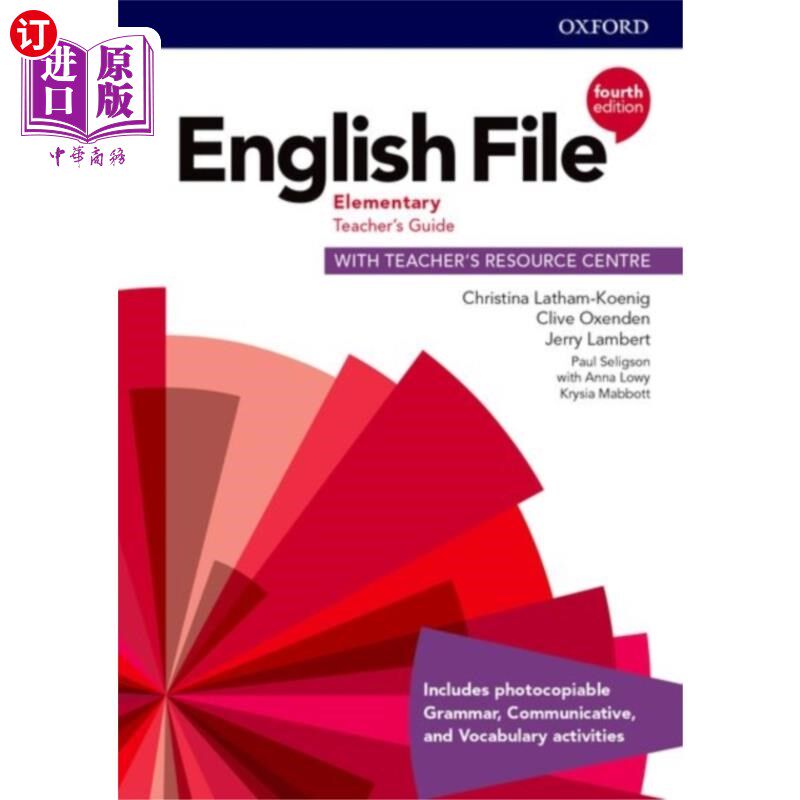 海外直订English File: Elementary: Teacher's Guide with Teacher's Resource Centre 英文档案：小学：教师资源中心的教师指南
