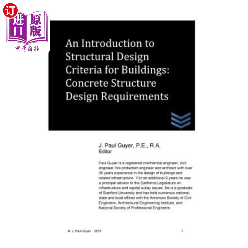 海外直订An Introduction to Structural Design Criteria for Buildings: Concrete Structure  建筑结构设计标准简介:混凝