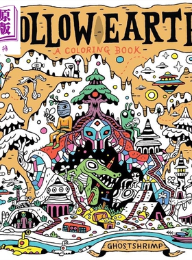 中空地球 涂色书 思维创造力 Hollow Earth:A Coloring Book 英文原版 GHOSTSHRIMP 探险活宝创作者之手【中商原版】