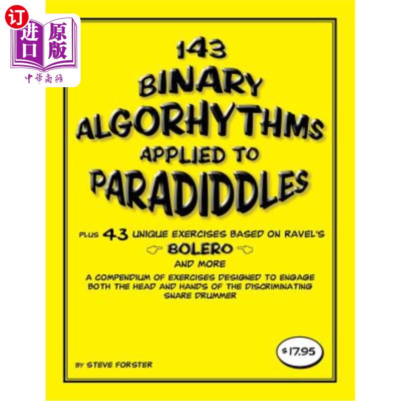 海外直订143 Binary Algorhythms applied to paradiddles plus 43 unique exercises based on  143个二元算法应用