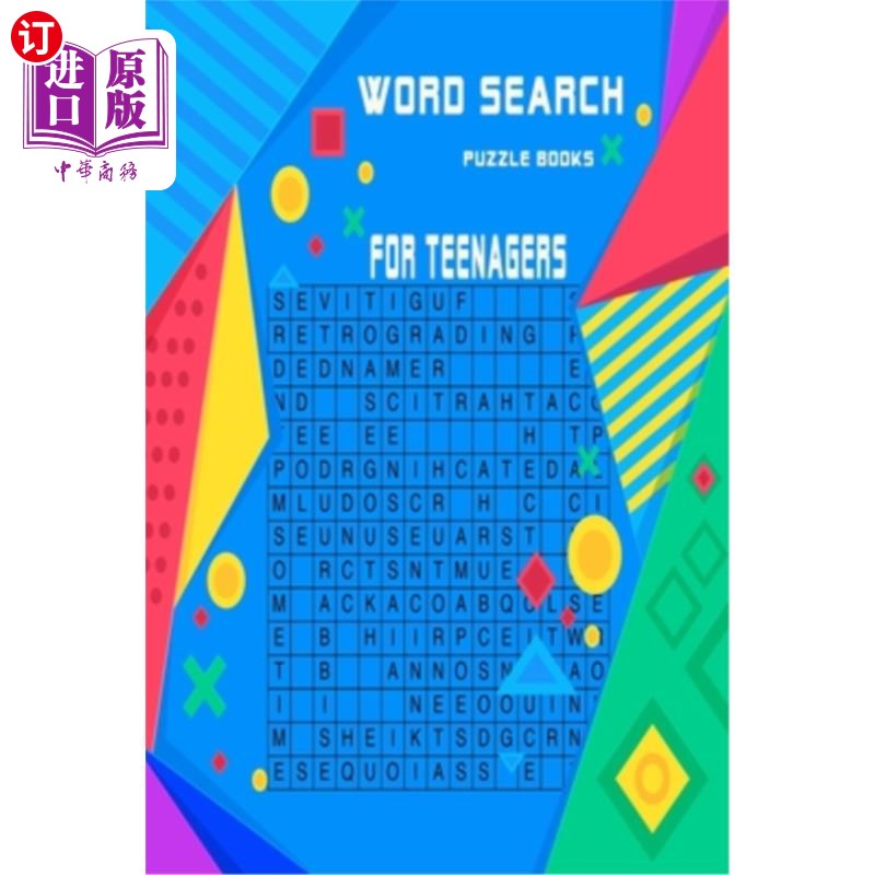 海外直订Word search puzzle books for teenagers: Very entertaining puzzles for beginners  青少年单词搜索益智书：非常