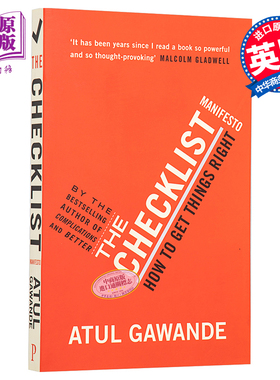 清单革命 豆瓣高分 英文原版 The Checklist Manifesto How To Get Things Right Atul Gawande【中商原版】
