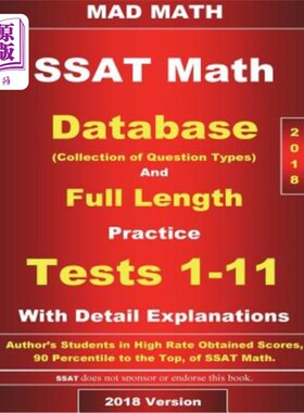 海外直订2018 SSAT Database and 11 Tests 2018年SSAT数据库和11项测试