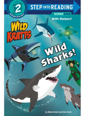 Step into Reading Step 2 Wild Kratts Sharks! 兰登阅读进阶2动物兄弟：鲨鱼 英文原版 儿童绘本 分级阅读 Martin K【中商?