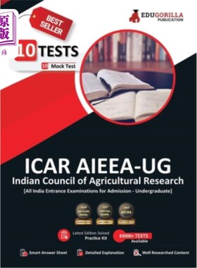 海外直订Icar Aieea Ug: All India Entrance Examination for Admission 2023 - 10 Full Lengt Icar Aieea