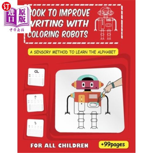 海外直订A sensory method to learn the alphabet: Book to improve writing with coloring ro 一种感官学习字母表的方法: