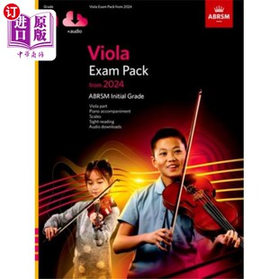海外直订Viola Exam Pack from 2024, Initial Grade, Viola ... 中提琴考试包从2024年开始，初级级，中提琴部分，钢琴伴奏