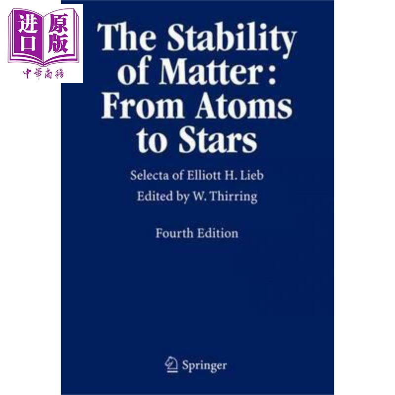 现货 物质的稳定性 从原子到恒星 英文原版 Walter Thirring Elliott H Lieb【中商原版】